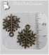 5 breloques flocon de neige 19x17mm bronze pendentifs perles *j60 