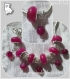 2 perles charms agate fuchsia semi-precieuses 8mm *n43a 
