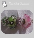 Mix 4 donuts charms perles rondelle strass verre rose vert single core *d684 