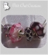 Mix 4 donuts charms perles rondelle strass verre rose mauve single core *d683 
