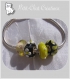 4 charms perles rondelle donut verre noir & jaune single core pour chaine serpent *d680 
