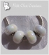 4 perles charms donuts rondelles argente blanc effet lustre pour chaine serpent *d679 