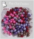 Mix 150 perles rondes 6mm verre nacre renaissance rouge marron violet rose *ru27 