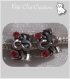 Lot 2 perles charms anneaux metal argente 13x8mm strass rouge compatible serpent *h281 