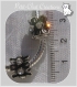 2 perles charms anneaux metal argente strass compatible serpent *h175 