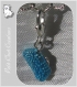1 charm avec mousqueton sac bleu azur breloque emaile 3d double face 30x9mm *v199 