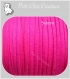 1,7m cordon daim velvet fil textile suedine fuchsia 3x1mm *c157 