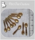 10 breloques cuillere pendentifs metal dore 24x6mm *o151 