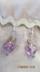 B550 - boucles d'oreilles en métal argenté de style romantique avec une perle en forme de coeur lampwork en verre transparent 