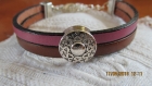 Br1337- bracelet en cuir de couleur marron et rose de style bohême 