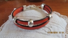 Br133- bracelet en cuir de couleur orange de style bohême 