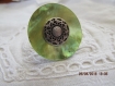 Ba45- bague en nacre vert et métal argenté vieilli vintage 