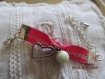 Br25- bracelet ruban rose avec breloques style romantique 