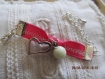 Br25- bracelet ruban rose avec breloques style romantique 