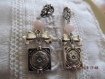 B373- magnifiques boucles d'oreilles en métal argenté de style romantique avec une perle en agate rose de 6 mm 