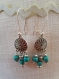 B138- magnifiques boucles d'oreilles de style ethnique avec perles de couleur turquoise 