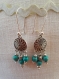B138- magnifiques boucles d'oreilles de style ethnique avec perles de couleur turquoise 
