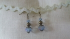 B16 - magnifiques boucles d'oreilles en métal couleur bronze de style romantique avec deux perles en cristal swarosvki 