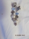 B55 - boucles d'oreilles avec une perle couleur d'une perle de culture et une en cristal bleu ciel 