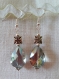 B92- boucles d'oreilles en métal argenté avec une perle en cristal de swarovski de style romantique 