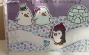 Carte bonhommes de neige et flocons 