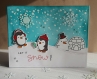 Carte petits pingouins hiver let it snow 