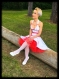 Mariée "alycia" robe de mariage blanche et rouge 