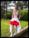 Mariée "alycia" robe de mariage blanche et rouge 