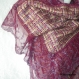 Echarpe tissu lainage et dentelle grenat violet - 661 