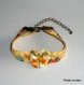 Bracelet tissu liberty jaune et ruban - 419 - 