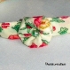 Bracelet tissu liberty à fleur rouge et vert - 388a - 