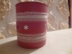 Boite cache pot vase porte crayon en boite en fer (conserve)décorer rose avec des papillon blanc 