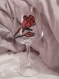 Verre a vin avec une rose en peinture sur verre ideal fete des meres 
