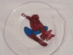 Petite assiette decorative spiderman en peinture sur verre possible de graver un prenom 