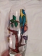 Vase en peinture sur verre representant des oiseaux cadeaux fetes des meres 
