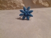 Parure de bijoux en fimo fleur dégrader de bleu avec une petite fleur bleu au milieu 
