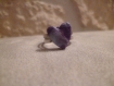 Bague réglable en forme de coeur violet bleu mélangé en fimo 