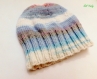 Bonnet bébé naissance en laine multicolore 
