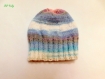 Bonnet bébé naissance en laine multicolore 