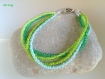 Bracelet vert dégradé perles de rocaille 