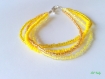 Bracelet jaune dégradé perles de rocaille 
