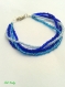 Bracelet bleu dégradé perles de rocaille 