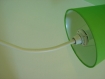 Lampe courbe blanche abat-jour vert 