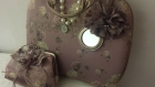 Porte document serviette de style romantique et vintage...sac à main ou vanity 