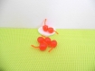 1 miniature cerise de couleur orange translucide en résine décoration 1*1,5cm 