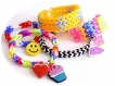4 pendentifs + anneaux pour création bracelet rainbow 