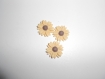 1 cabochon fleur tournesol en résine jaune 22x22x5mm 