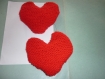 Coeur rouge au tricot 