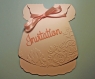 Faire part personnalisé naissance ou baptême en format de petite robe + enveloppe 