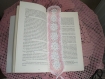 Marques pages en coton blanc et rose fait à main 